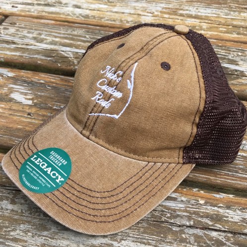 Camel/Brown Embroidered Snapback Trucker Hat (Relaxed)