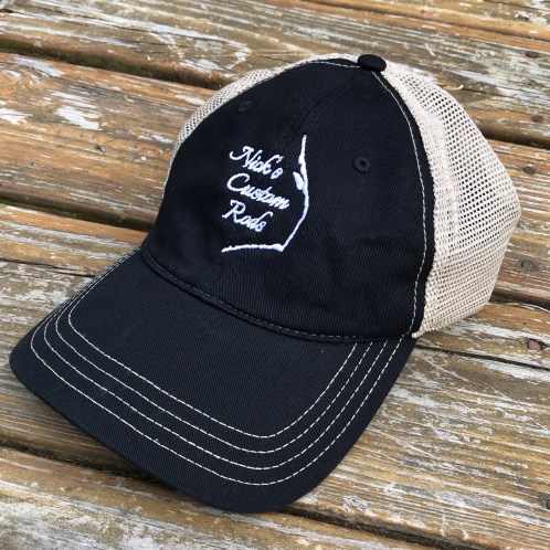 Black/Khaki Embroidered Snapback Trucker Hat (Relaxed)