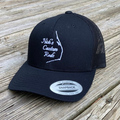 Black Embroidered Snapback Trucker Hat